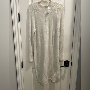 Banana republic funnel neck heather grey long sleeve midi dress